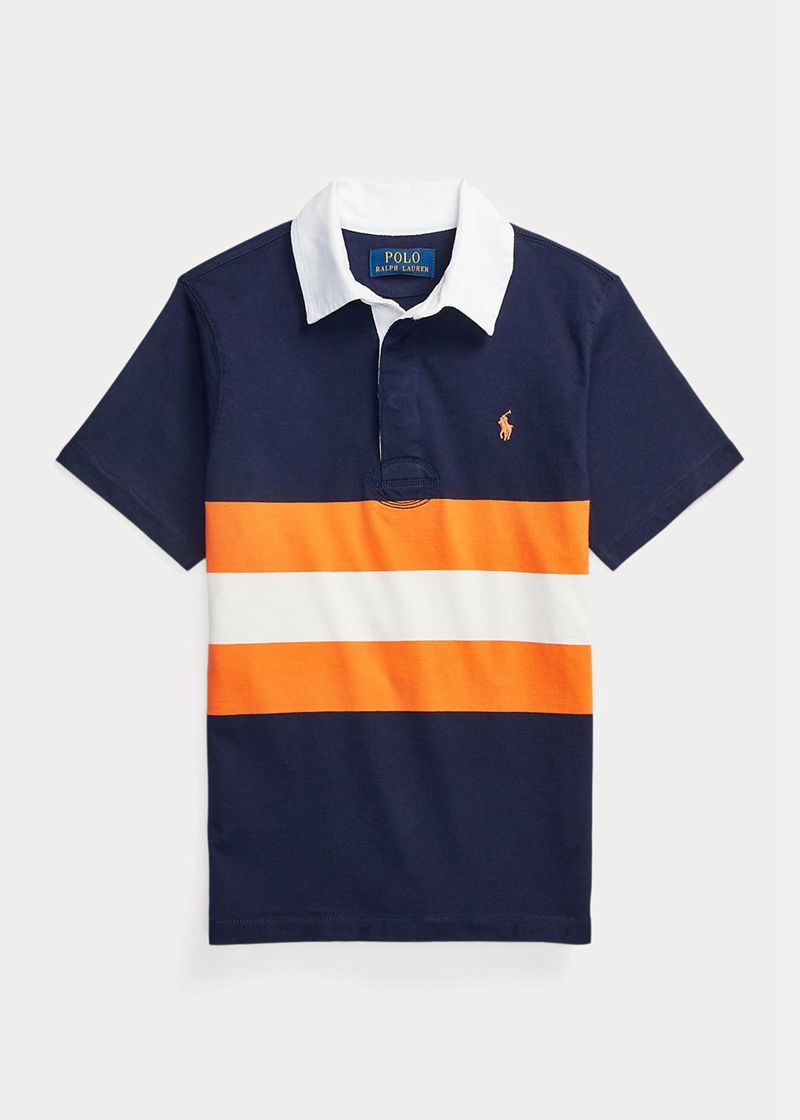 Poleras Polo Ralph Lauren Niño 6-14 Años Striped Cotton Short-Sleeve Rugby Chile Azul Marino LYCIV-5908